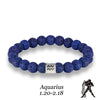 Men 12 Zodiac Signs 8mm Beads Bracelets Handmade Vintage Blue Lava Stone Beads Elastic Bangles Women Jewelry Gifts - Image 2