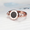 Classic Design Can Be Rotated Enamel And Shell Roman Numeral Beautiful Woman Ring Stainless Steel Ring Jewelry For Women - Image 4