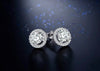 50% off Women Stud Earrings 925 Sterling Silver AAAAA Level Zircon Jewelry White Crystal Earring Gife for women Brincos De Prata