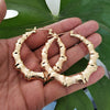 Bamboo Hoop Earrings Women Female Gold Silver Color Color Classic Jewelry - Image 1