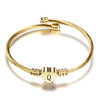 Girls Gold Color Stainless Steel Heart Bracelet Bangle With Letter Initial Alphabet Charms Bracelets For Women - Image 15