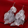 Silver Plating Long Earrings For Women 9 Hollow Thin Leaves Distributed In 5 Layers Gold Color Dangle Earrings Wedding Jewelry - Image 7