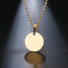 Stainless Steel Necklace Round Circle Pendant For Women Elegant Clavicle Rose Gol DNecklace Wedding Jewelry - Image 3