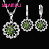 Wedding Jewelry Set Women Silver Color Crystal Pendant Necklace Hoop Earring Big - Image 8