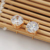 Jewelry Single Round Clear CZ Stud Earrings for Women Gold Plated Cubic Zircon - Image 4