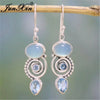Junxin Antique Style Geometry Moonstone Drop Earrings For Women Boho Round Red Blue Opal Earrings Female Zircon Wedding Jewelry - Image 13