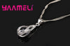 Water Drop CZ Silver Plated Jewelry Set For Women Pendant Necklace Hoop Earrings Wedding Party Ceremoey Anel - Image 4