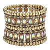 Multilayer stretch cuff bracelet women crystal wedding bridal jewelry gold silver color with crystal - Image 8
