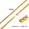 Men Women Necklace Gold Color Snake Miami Cuba Wheat Spiga Paima Link Round Box Curb Chain 24" Choker - Image 16