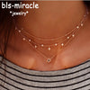 Boho Crystal Pendant Necklace Multilayer Star Necklaces Statement Deck Chain For Women Jewelry Gift - Image 1