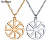 Nostalgia Slavic Kolovrat Pendant Wheel Amulet Pagan Wicca Jewelry Necklace Russian Talisman - Image 1