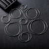 Four-color Classic Stainless Steel Hyperbole Large Hoop Earrings For Women Big Smooth Circle Loop Earrings Size 30-100mm - Image 3