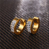 1 Pair Stainless Steel Ear Circle For Men Women Inlaid Rhinestone Crystal Anti-allergic Ear Buckle Earrings Ear Jewelry - Image 2