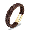 Stainless Steel Chain Leather Bracelet Men Vintage Simple Male Braid Jewelry for women - Image 11