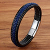 Xqni Cross Braided Design Leather Bracelet for Men Women Stainless Steel Magnetic Button Charm Cuff Bangle Gift 3 Sizes Choose - Image 9