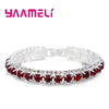 Stamp Silver Color Bracelets Full Zircon Austrian Crystal Women Link Chain Jewelry Bangles 14 Colors - Image 10