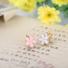 Cute Flower Pink white Clip on Earrings Wihtout Piercing for Kids Earrings Not Allergy - Image 1