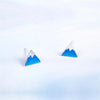 Creative Silver Jewelry Blue Triangle Geometry Snow Mountain Fresh Cute Female Stud Earrings - Image 4