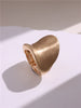 HUANZHI Chunky Gold Color Rings for Women Men Elastic Rope Connection Irregular Geometric Hollow Matte  Trend  Jewelry