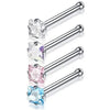 Surgical Steel Nose Stud Set 4 Pieces 20G in L Shape Screw and Bone - Image 29
