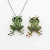 Frog Rose Gold Color Green Crystal Stone Charm Statement Necklaces Pendants Animal Jewelry For Women Boho Necklace - Image 1