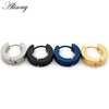 2pcs Gear Stripe Stainless Steel Women Men Huggies Ear Cuff Buckle Circle Hoop Earring Unisex Piercing Jewelry - Image 2