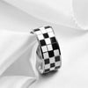 Classic Enamel Black White Checkerboard Grid Y2K Jewelry Chunky Rings For Women Stainless Steel Gemetric Dome Rings Accessories - Image 5