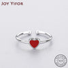 Romantic Red Heart Enamel Ring Silver Color For Charm Women Wedding Party Jewelry 2020Cute Gifts - Image 1