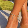 Boho Anklet Foot Chain Summer Bracelet Tassel Star Crystal Pendant Charm Anklet Sandals Barefoot Beach Foot Bridal Jewelry - Image 6