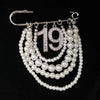 Handmade Metal Pearl Chain Greek Sorority Rhinestone Initial Number1 To Number 31 Brooches Apparel Jewelry - Image 11