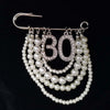 Handmade Metal Pearl Chain Greek Sorority Rhinestone Initial Number1 To Number 31 Brooches Apparel Jewelry - Image 23