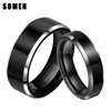 Somen 8mm 6mm Women Men Black Tungsten Carbide Ring Wedding Band Promise Marriage Couples Rings Set Alliance Jewelry - Image 1