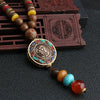 Vintage Handmade Necklace Nepal Buddhist Mala Wood Beads Pendant Necklace Ethnic Fish Horn Long Statement Men Women's Jewelry - Image 31