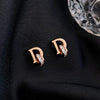 titanium steel zircon D letter Circle Earrings party earrings for women christmas Unusual versatile Earrings - Image 1