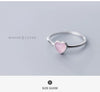 Modian Genuine 925 Sterling Silver Romantic Pink Opal Hearts Rings for Women Adjustable Open Finger Ring Fine Jewelry