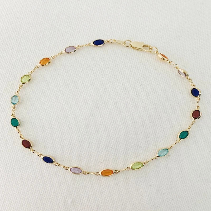 Gold Plated Multi Color Crystal Beads Anklet Chain Ankle Bracelet For Women Girl Summer Ankle Bracelet Boho Beach Foot Chain - Image 1