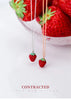 Modian Genuine 925 Sterling Silver 3D Strawberry Pendant Necklace for Women Crystal Chain Link Necklaces Fine Jewelry