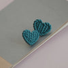 Cozy Knitted Texture Heart Studs Sweater Pattern Polymer Clay Earrings Small Love Heart Jewelry Handcrafted Sweet Daily Wear - Image 6