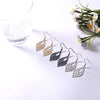 Stainless Steel Symmetrical Geometry Drop Earrings for Women Golden Black Statement Earring Jewelry - Image 3