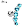1PC Zircon CZ Leaf Heart Star Flower Ear Studs Cartilage Earring for Women Stainless Steel Small Ear Piercing Jewelry - Image 26