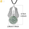 Csja Amethysts Stone Pendant Women Angel Wings Necklaces Flower of Life Necklace Wrapped Crystal Angel Caller - Image 4