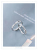 Modian Romantic Engagement Couple Rings for Men and Women 925 Sterling Silver Shiny Clear CZ Glossy Line A Pair Ring Jewelry