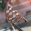 Rose Gold Color with Water Drop Zircon Snake Shape Women Ring Delicate Anniversary Gift Stylish Opening Rings - Image 4
