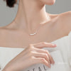 Silver Necklaces Women Jewelry Wedding Accessories Geometric pipe Pendant Beads Necklace - Image 2
