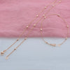 3mm Double Bead Round Link Chain Bracelet Necklace Rose Gold Color Set Jewelry - Image 5