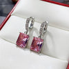 Classic 4 Claws Square Shape Women Drop Earring with Small Hoop Ladies Earring Shine Cubic Zirconia Jewelry - Image 8