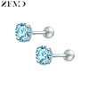 Zemo 3-8mm 316L Stainless Steel Crystal Studs Earrings with CZ for Women 4 Colors Rhinestone Earring Stud Party Ear Jewelry Gift - Image 8