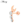 1PC Zircon CZ Leaf Heart Star Flower Ear Studs Cartilage Earring for Women Stainless Steel Small Ear Piercing Jewelry - Image 7
