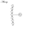 1PC Zircon CZ Leaf Heart Star Flower Ear Studs Cartilage Earring for Women Stainless Steel Small Ear Piercing Jewelry - Image 10