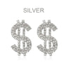 Stonefans Statement Women Rhinestone Dollar Sign Earrings Trend Jewelry Piercing Hanging Dangle Earrings Aesthetic